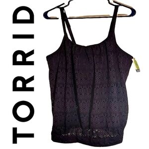 Torrid Women's Swim Tank Top Built In Bra Plus Size